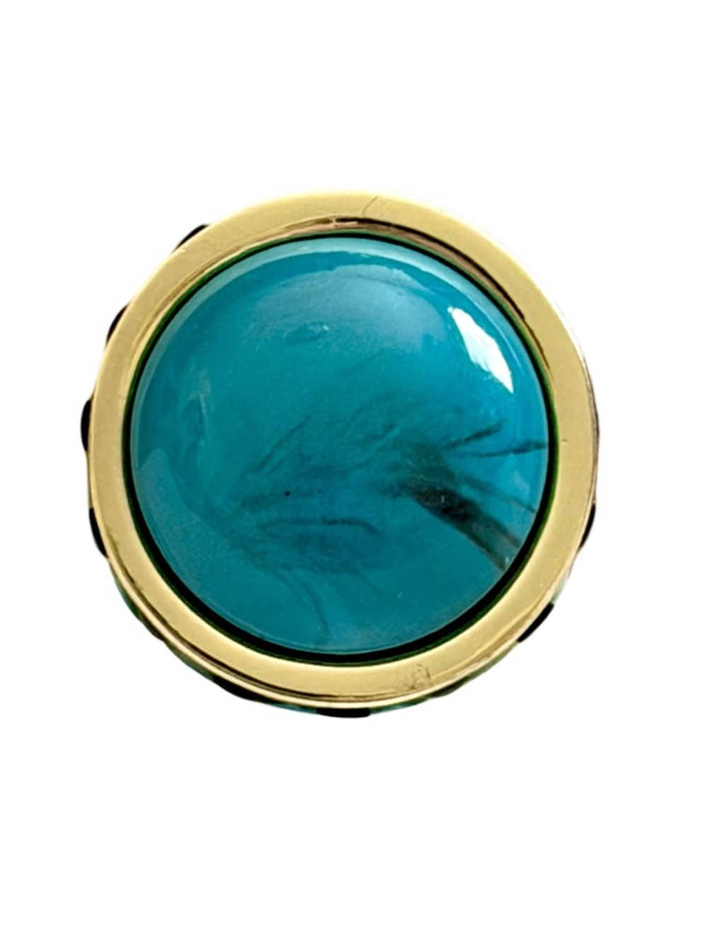 HOUSE OF HARLOW 1960 • Turquoise Triangle Enamel Boho Tribal Statement Ring - Picture 3 of 7